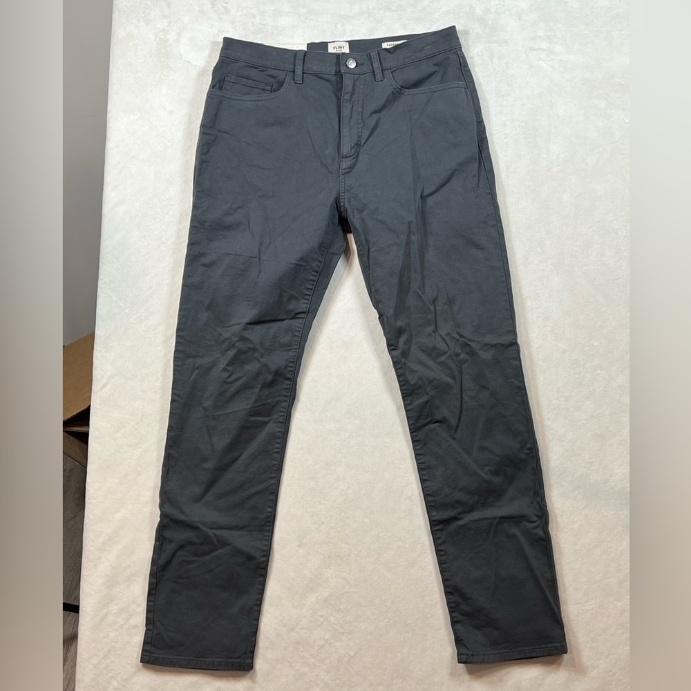 NWT Flint and Finder 32W 30L Tapered Fit Made in USA Huckberry Pants Gray
